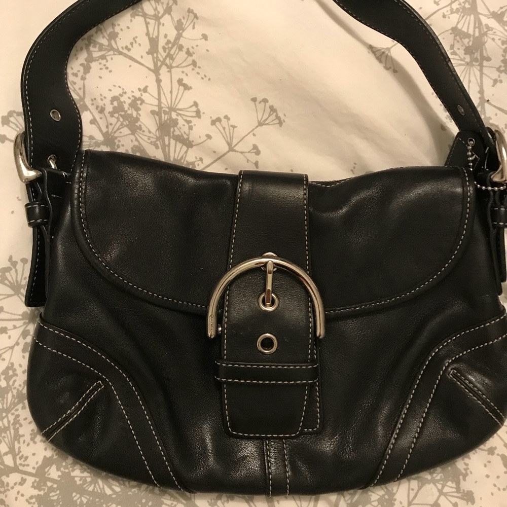 Black leather Coach bag
